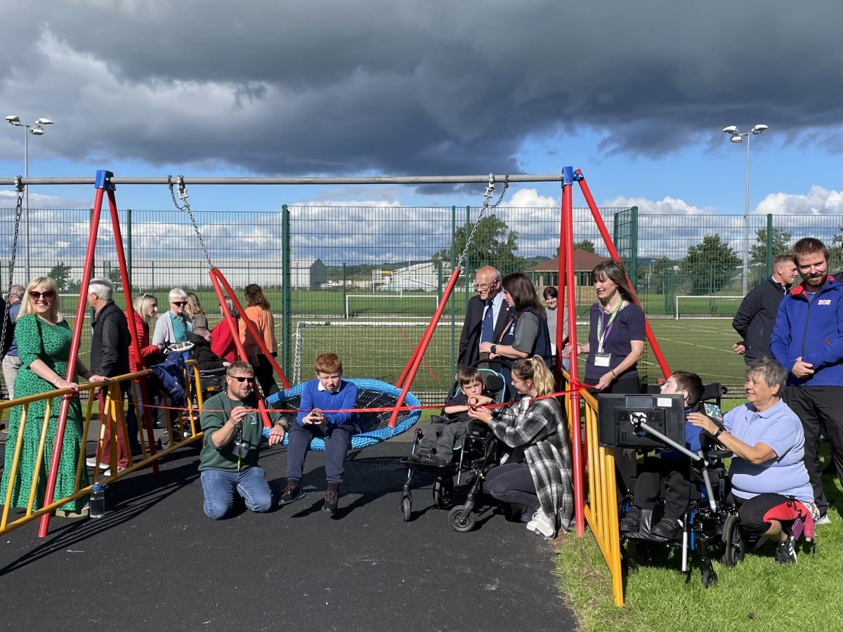 Lockerbie Learning Centre young people on swing